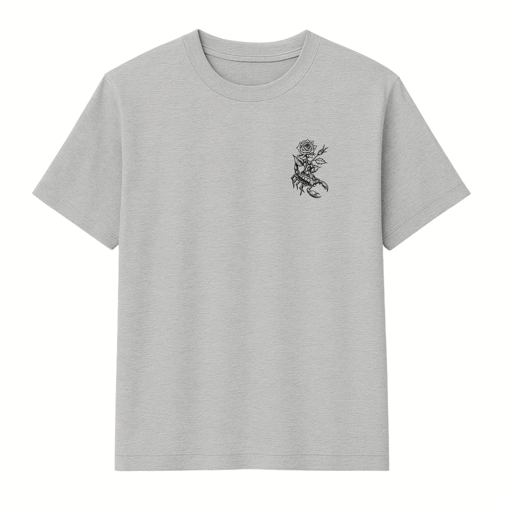SKORPION & ROSE GREY TEE