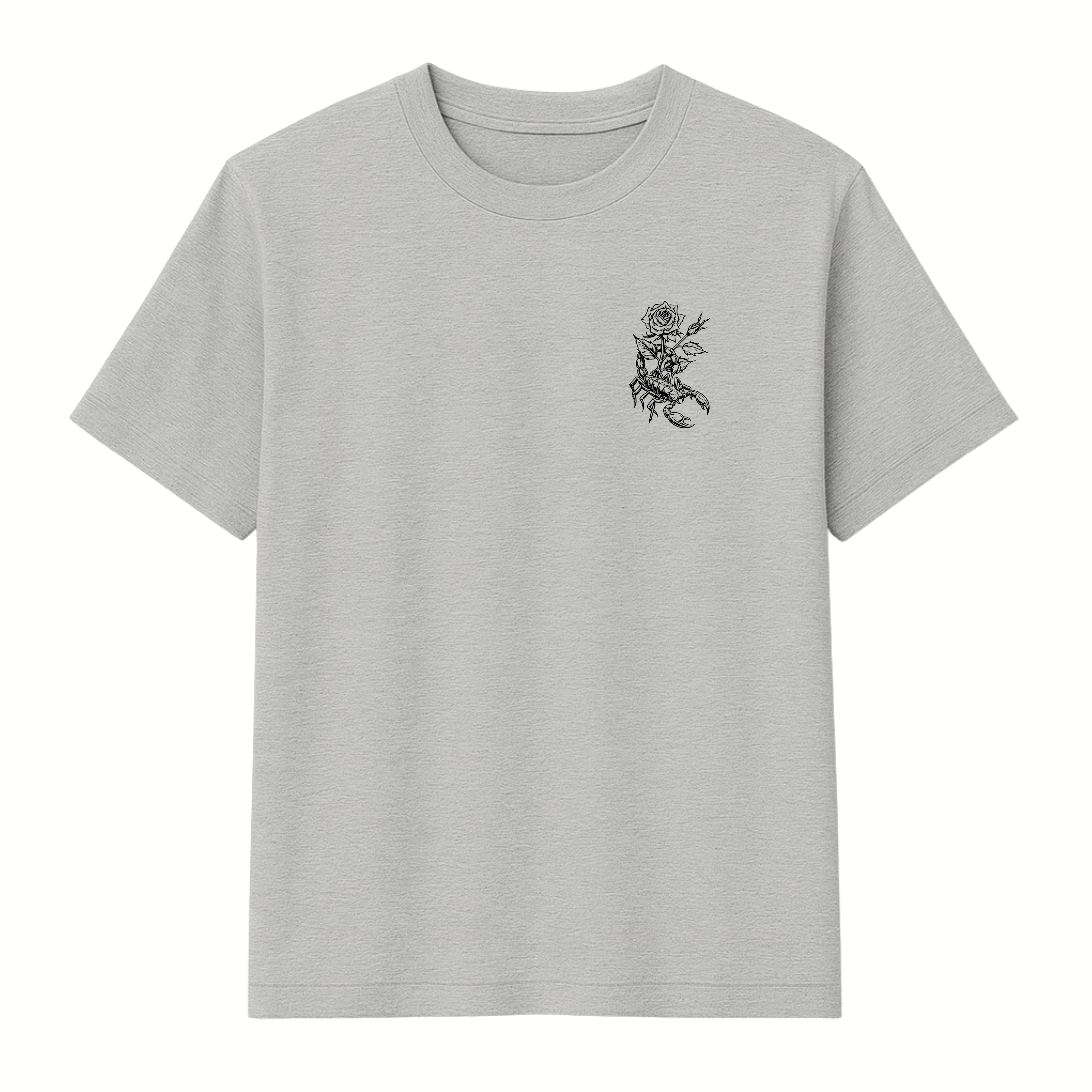 SKORPION & ROSE GREY TEE