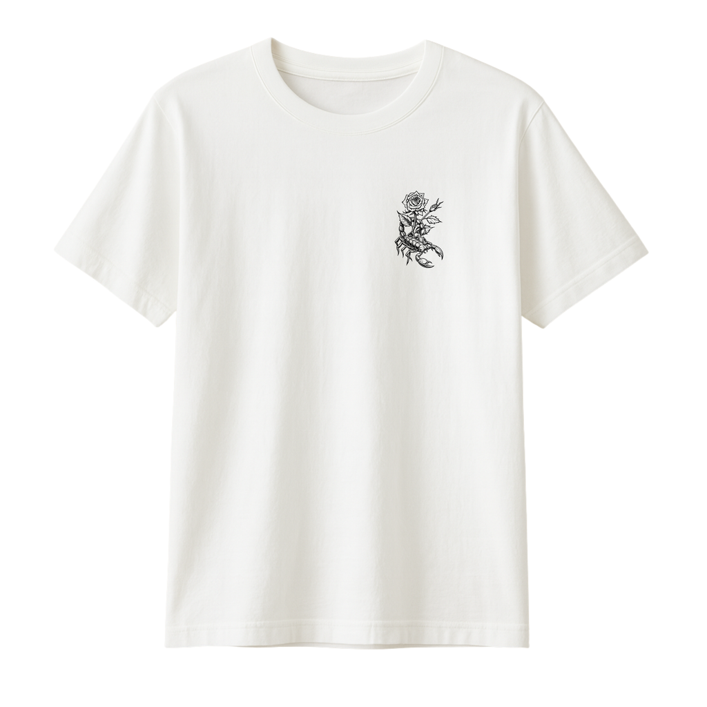 SKORPION & ROSE WHITE TEE