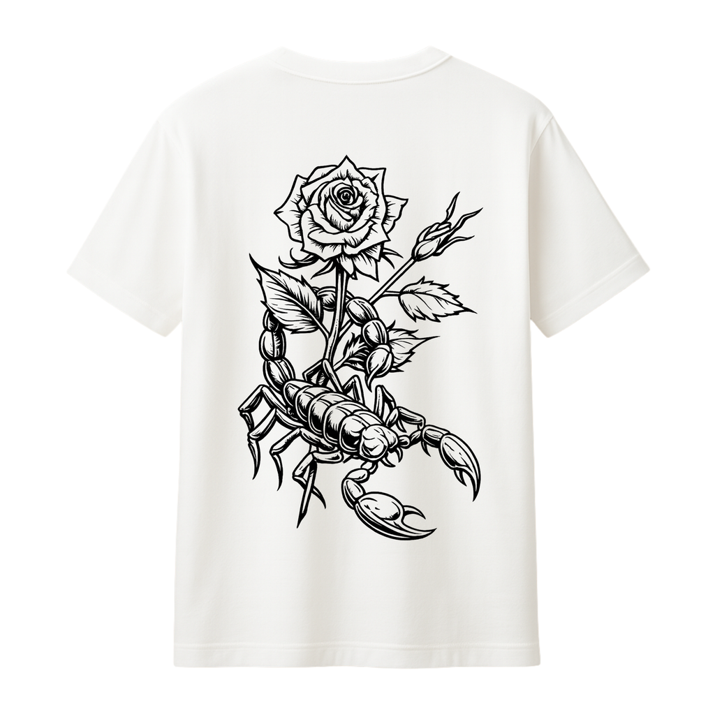 SKORPION & ROSE WHITE TEE
