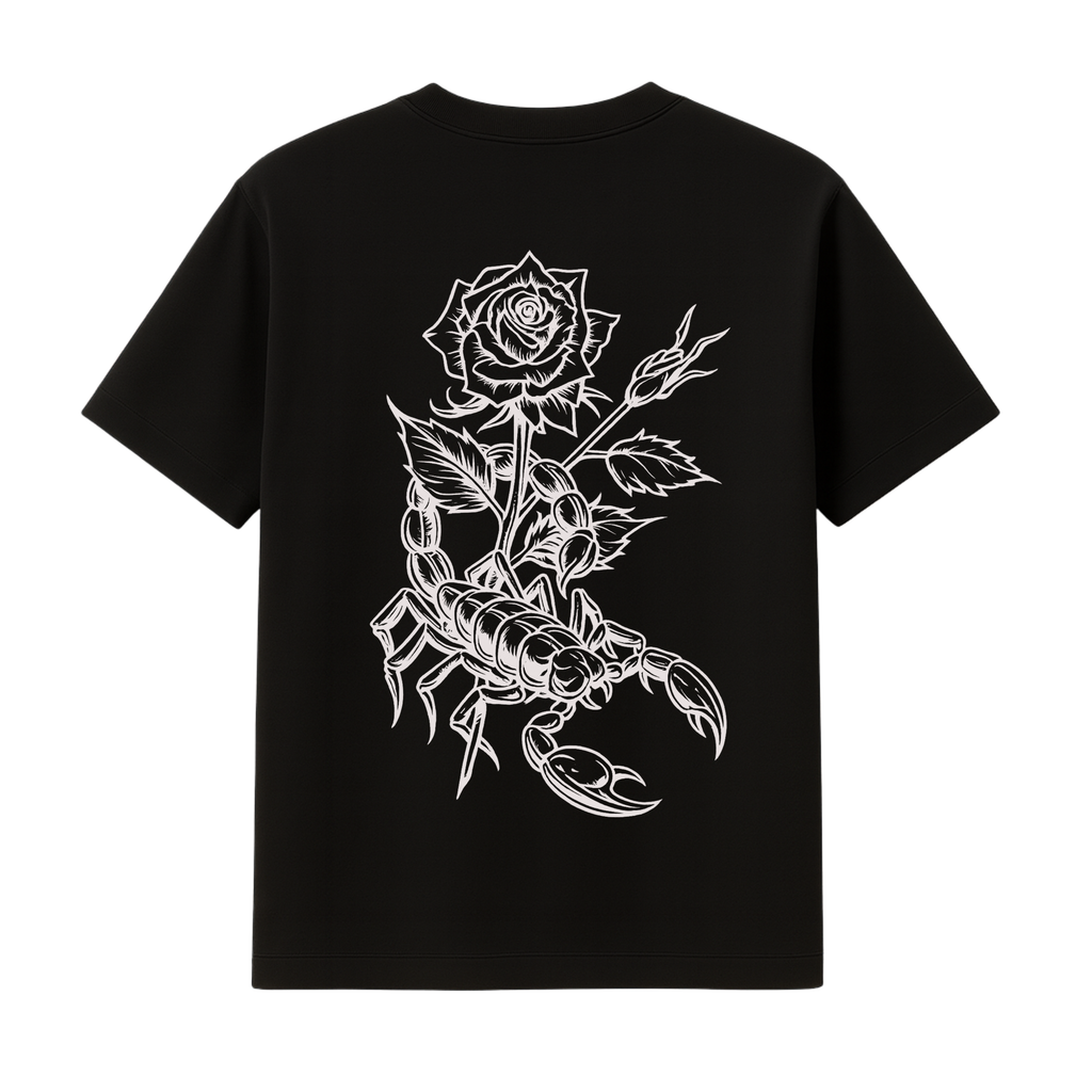 SKORPION & ROSE BLACK TEE