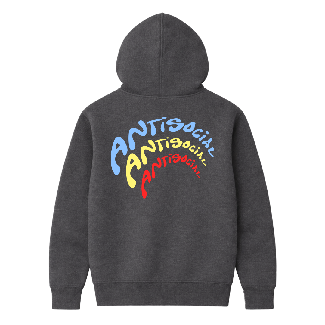 "ANTISOCIAL" GREY HOODIE