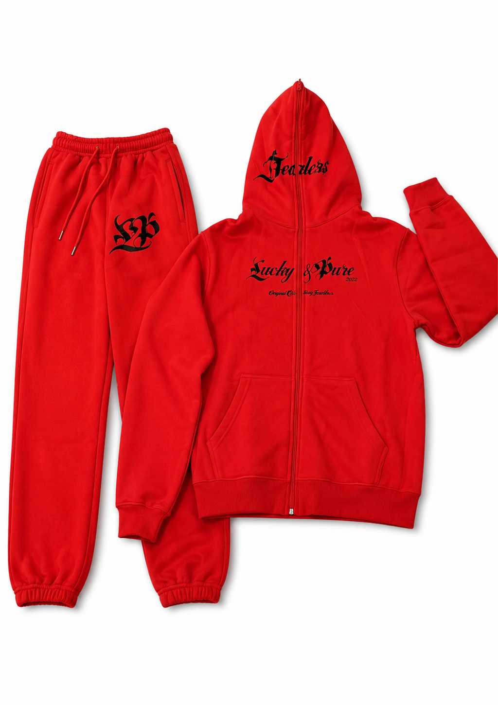 Conjunto de chandal rojo "Lucky and Pure"